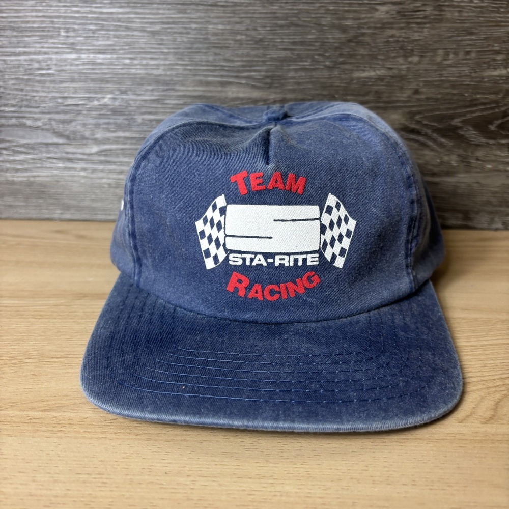 Vintage STA RITE Racing Hat Cap Strap Back Racing Mens Adjsutable